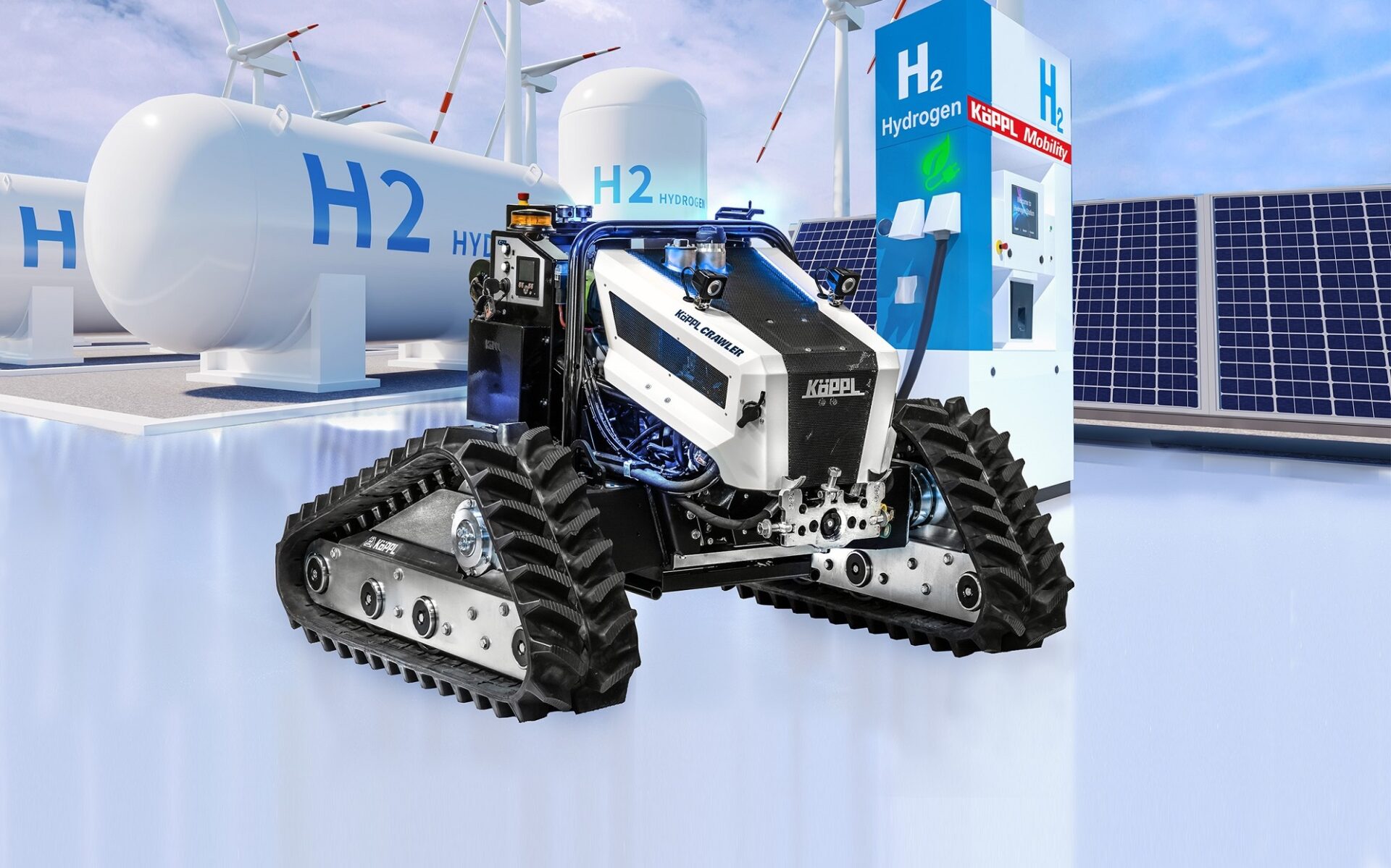 Köppl test Crawler-werktuigendrager met waterstofmotor | Tuin en Park Techniek
