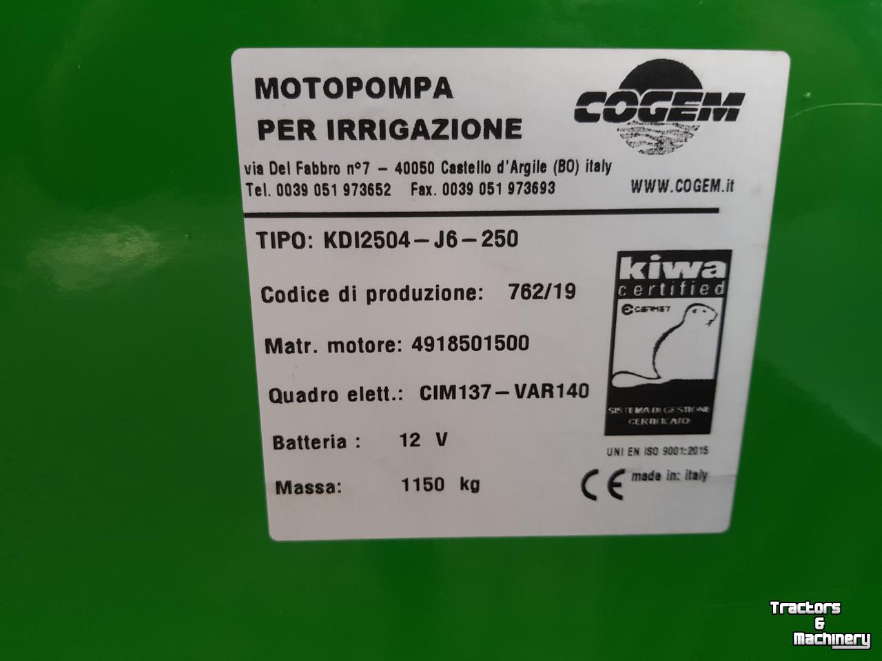 Stationare motor/pomp set AGM Varisco pump type A565
