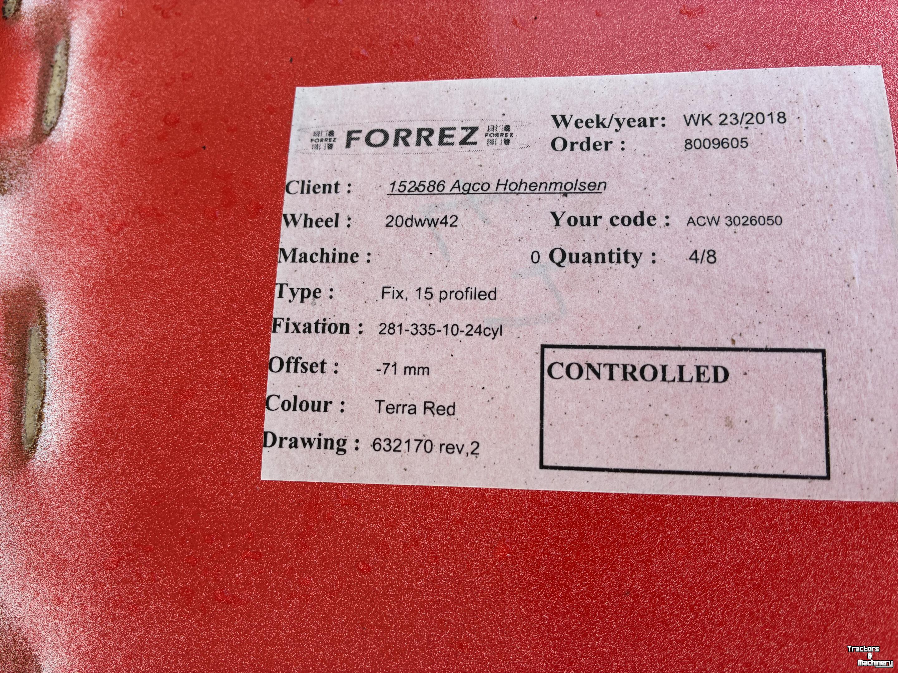 Wielen, Banden, Velgen & Afstandsringen Fendt velgen 20X42 10 gaats