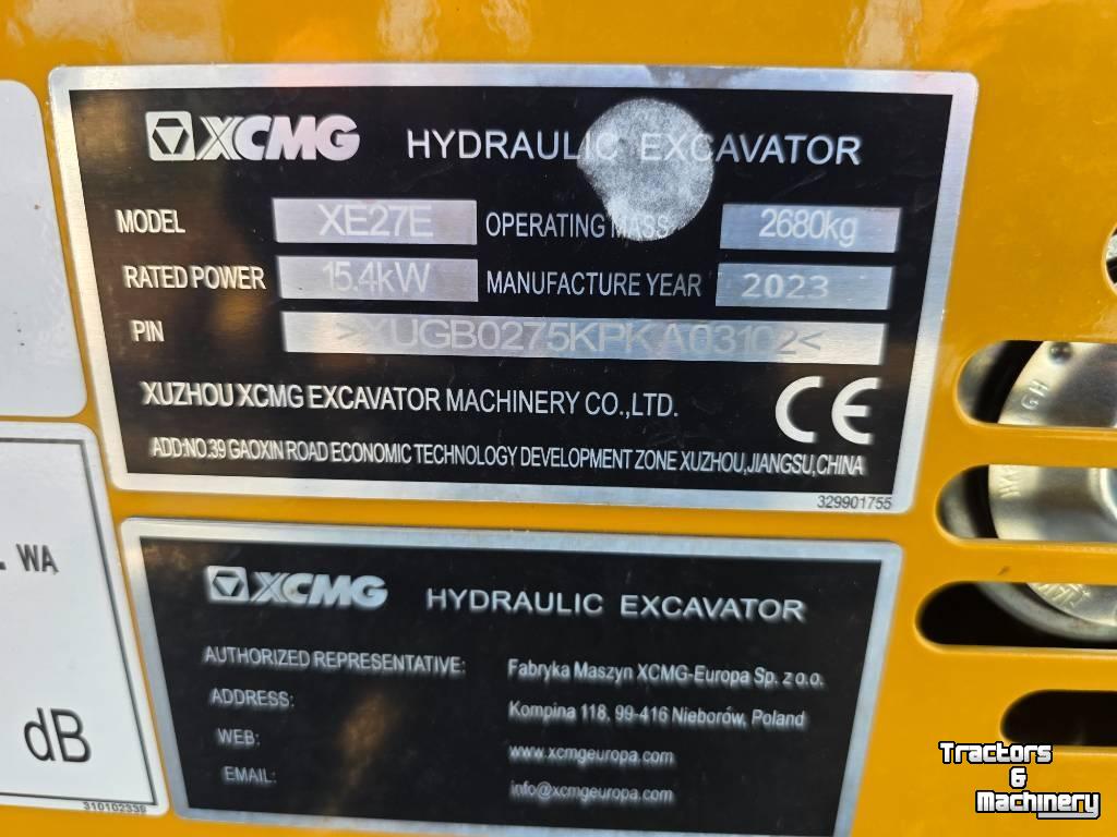 Mini-graver / Mini-graafmachine XCMG XE 27 E