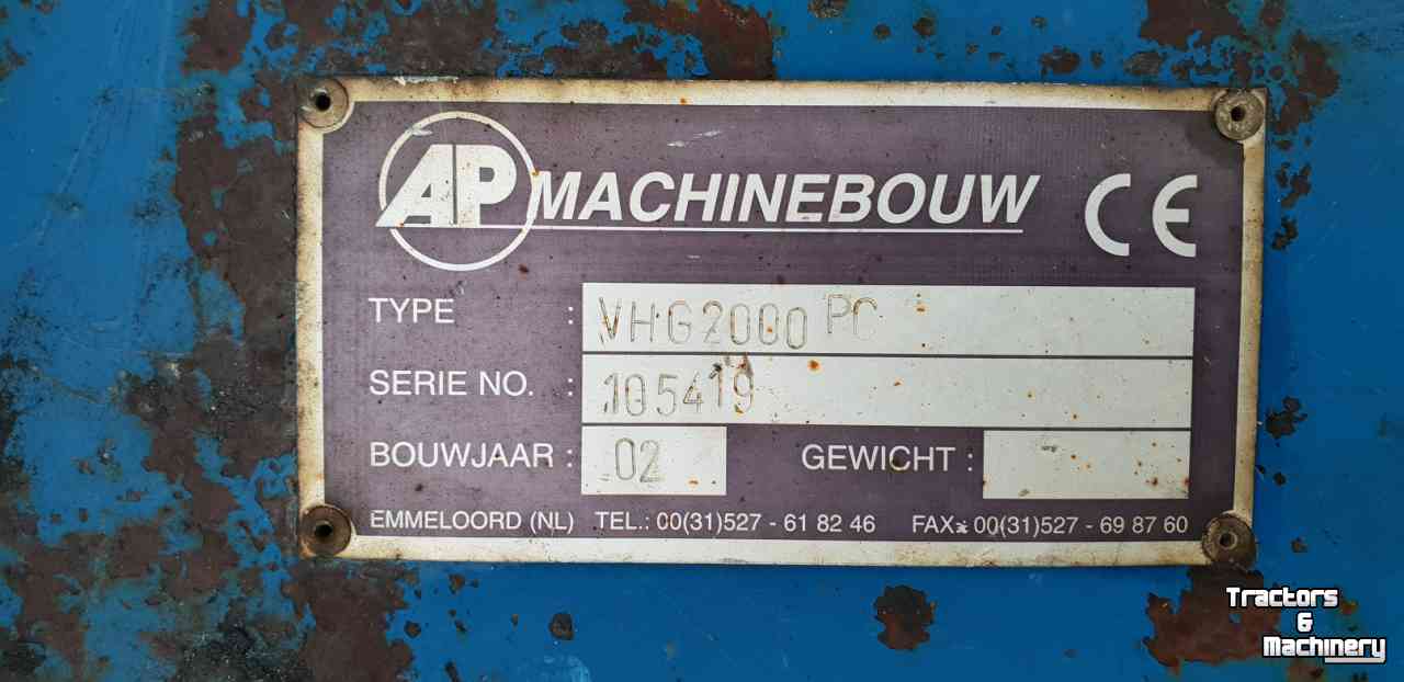 Veegmachine AP vhg 2000 pc veegmachine Terex-Schaeff-Yanmar