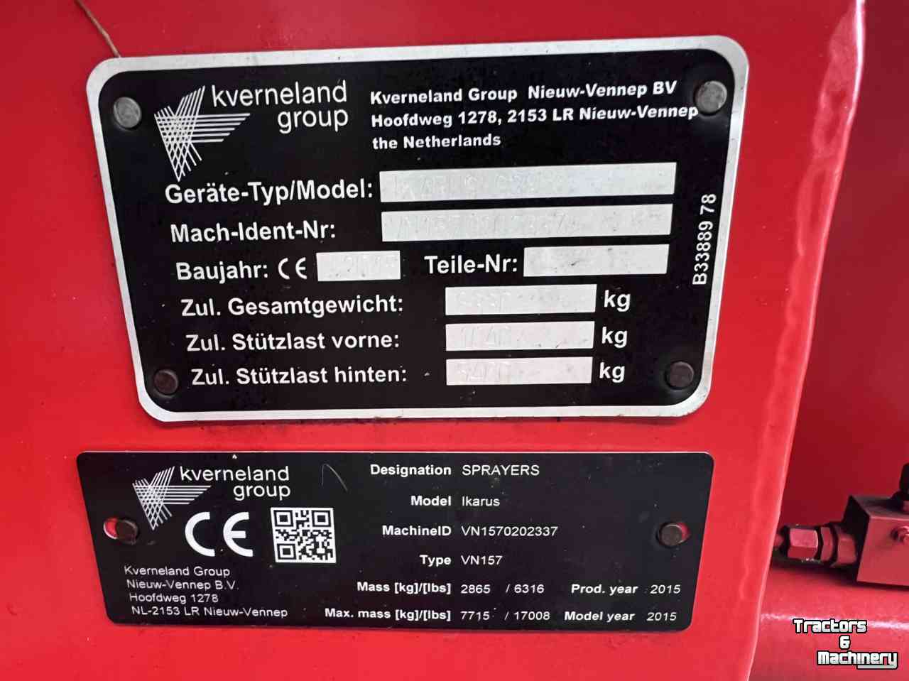 Getrokken Veldspuit Kverneland Ikarus S28