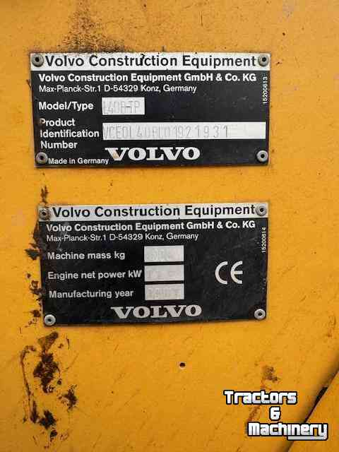 Shovel / Wiellader Volvo Volvo L40B wiellader laadschop shovel