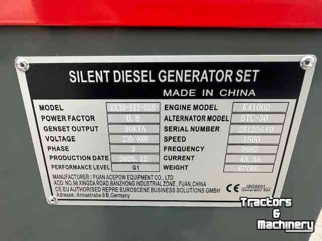 Aggregaat / Generator  kawakenki  30 kva