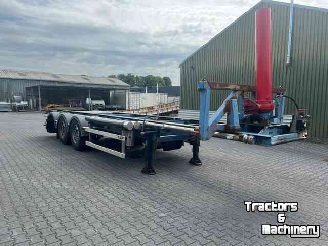 Getrokken truck-aanhanger Schmitz Cargobull, Fruehauf container chassis, LAG container chassis / kipper