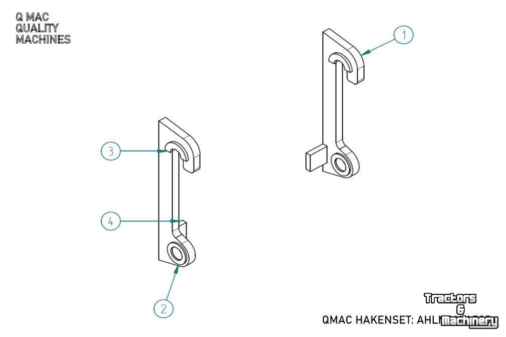 Overige bouwmachines, grondverzetmachines en toebehoren Qmac HAKENSET: AHLMANN AZ 6 t/m AZ 85