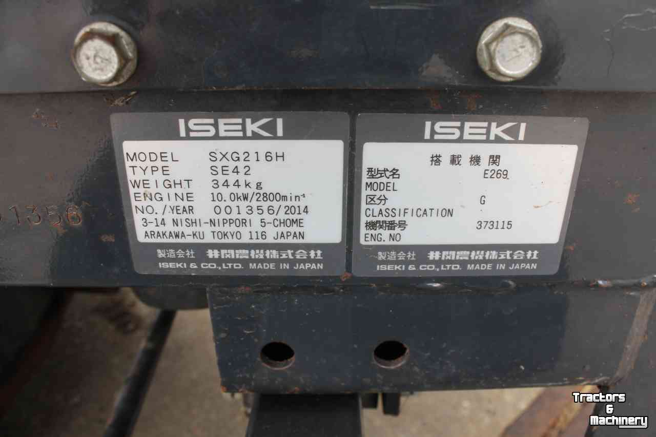 Zitmaaier Iseki SXG216H diesel zitmaaier hydrostaat maaitrekker gazonmaaier opvangbak