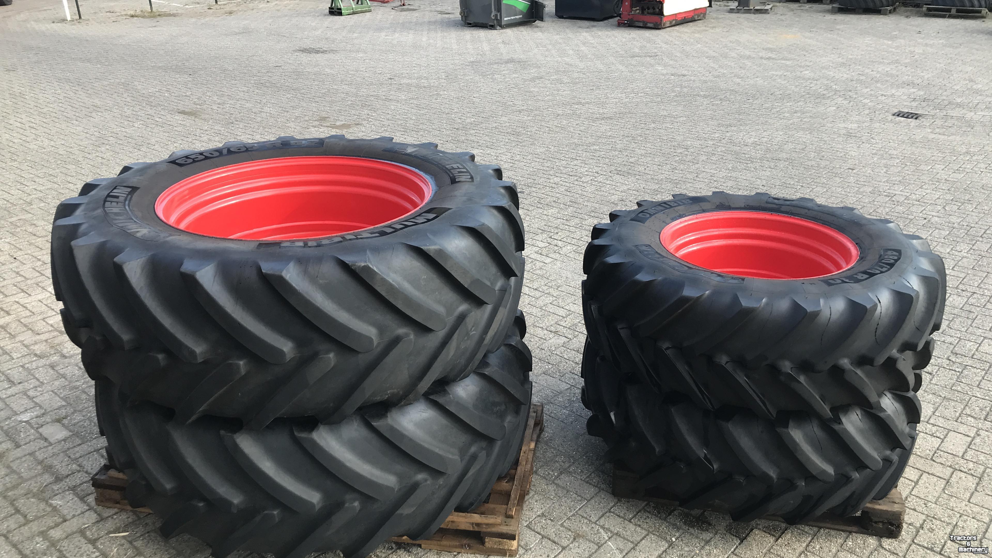 Wielen, Banden, Velgen & Afstandsringen Michelin 650/65R42 + 480/70R30 spoor 213cm
