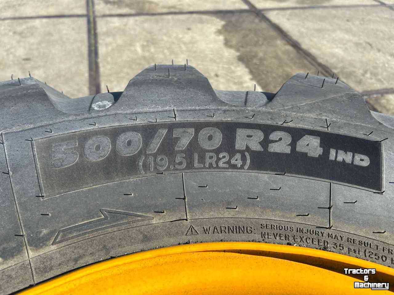 Wielen, Banden, Velgen & Afstandsringen Michelin 500/70R24 op 10 gaats JCB velgen