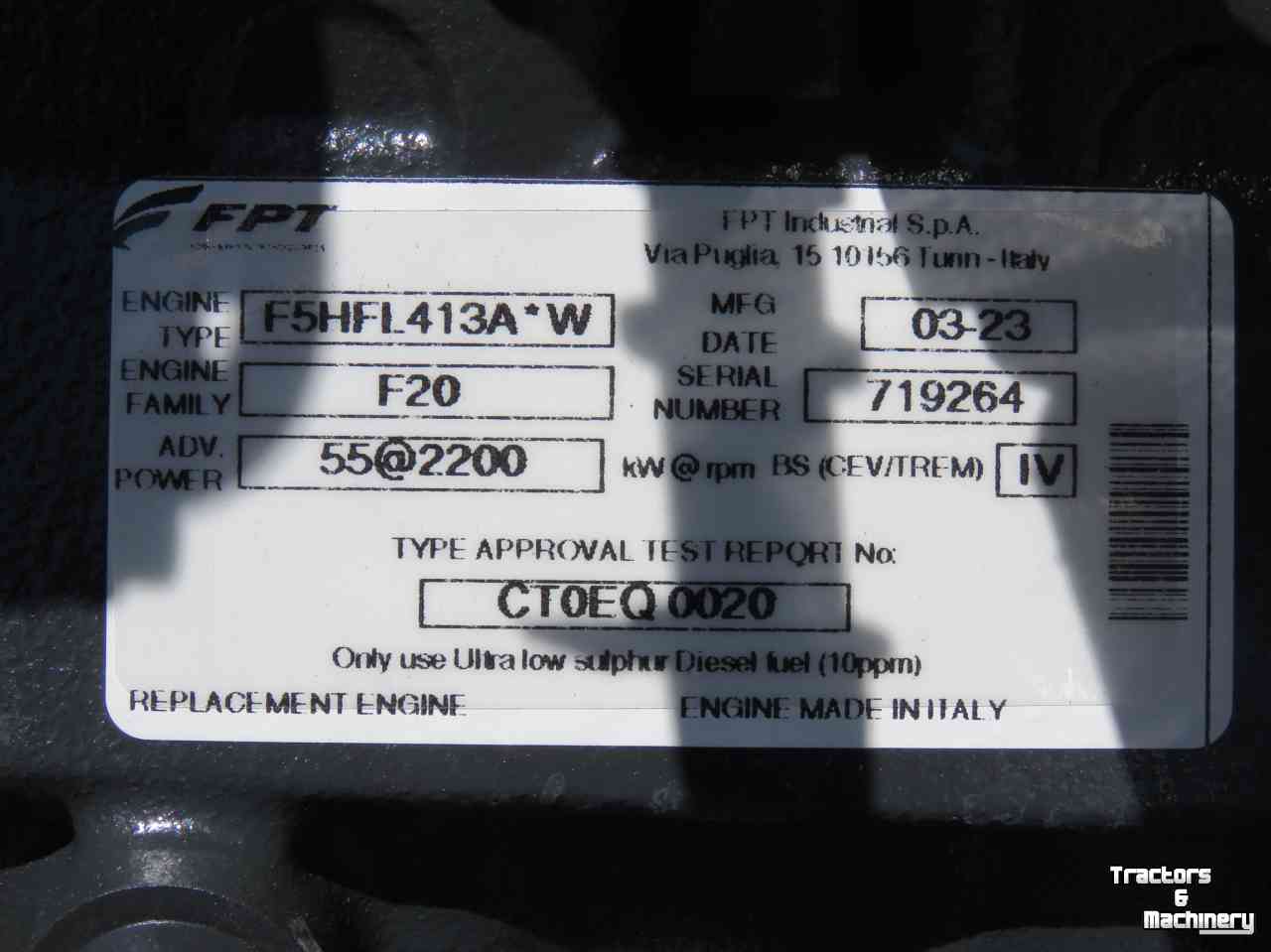 Motor FPT Complete FPT Motor 4cil F5HFL413A Parts no:5802853882