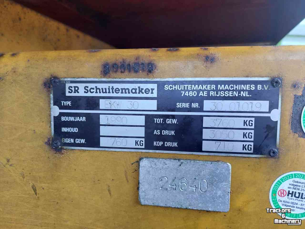 Kipper / Kiepwagen / Landbouwkipper Schuitemaker EK30 Kipwagen