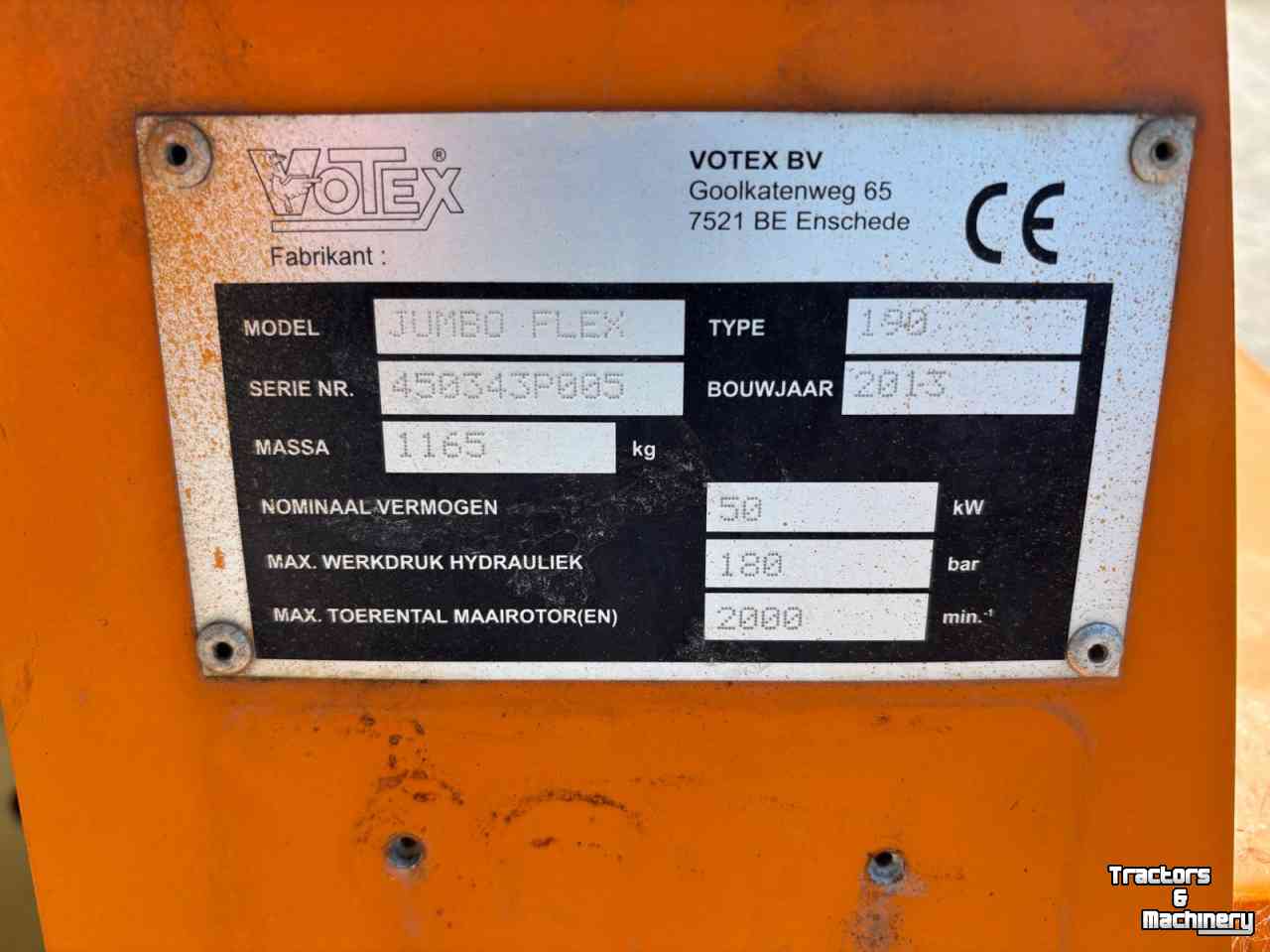 Klepelmaaier Votex Votex Jumbo Flex 190 (450343P005)