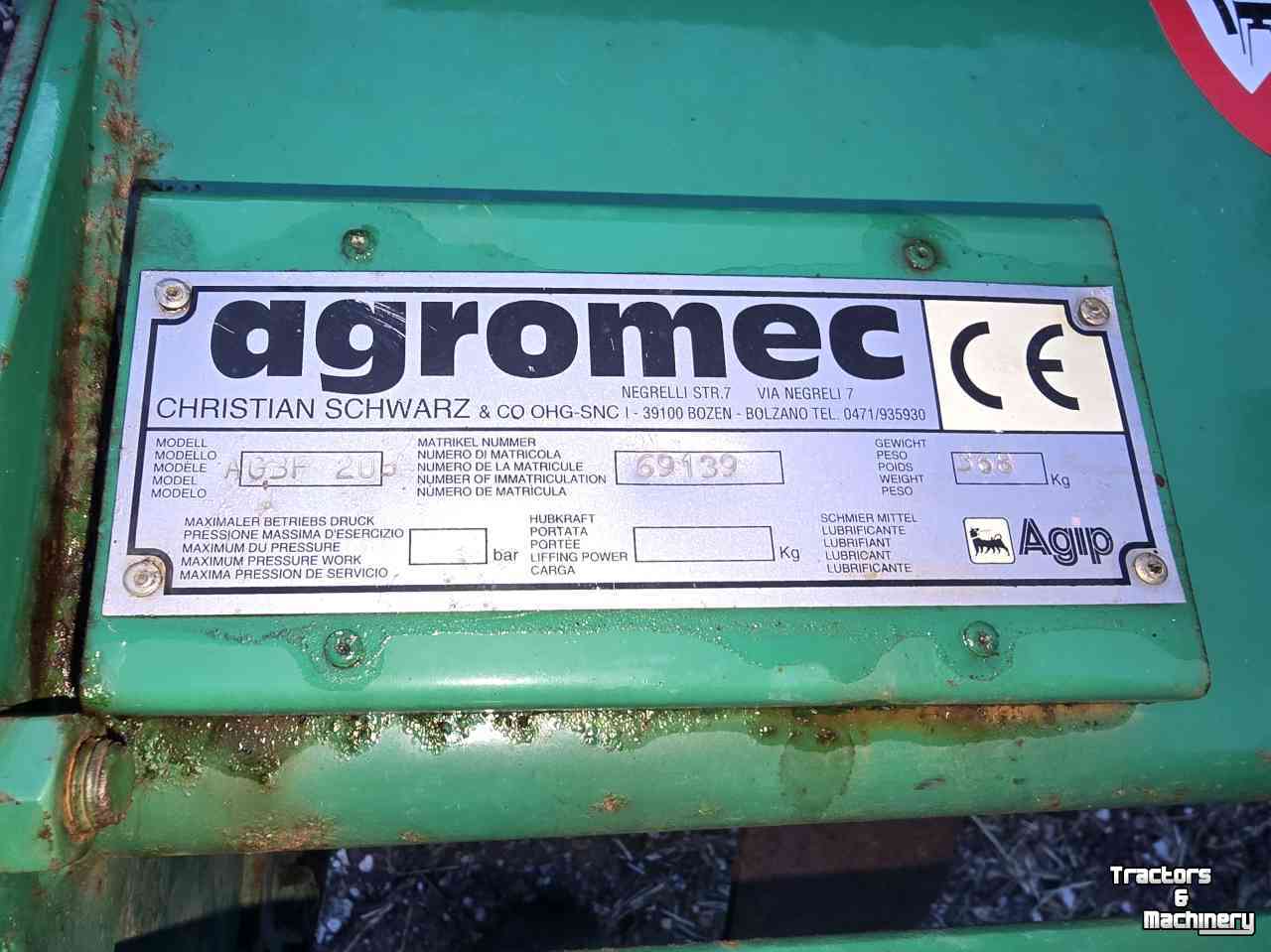 Grondfrees Agromec Frees 205 cm