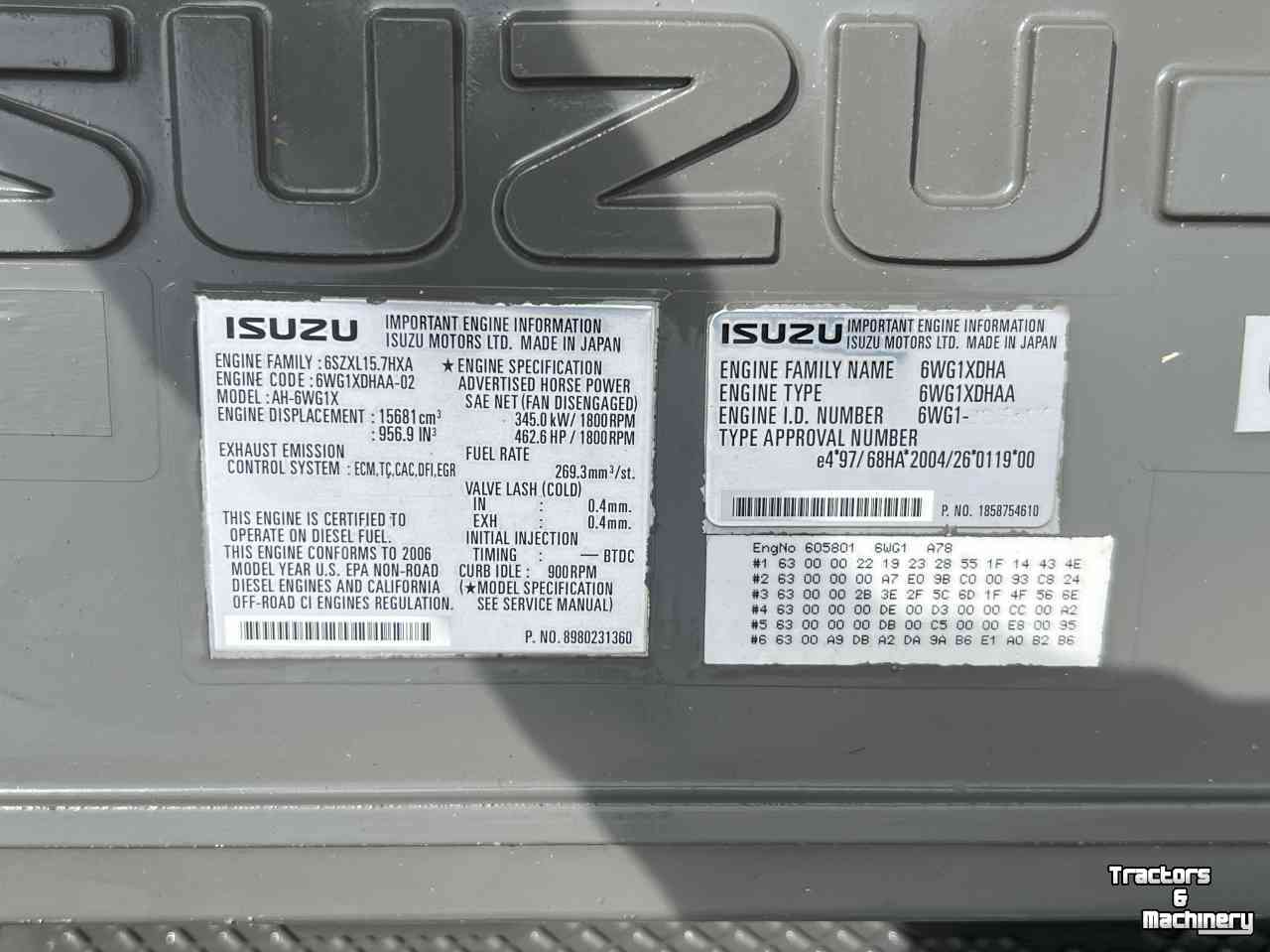 Rupskraan Case ISUZU 6WG1X  ISUZU AH-6WG1XYSS-01 Parts no:KWH0013
