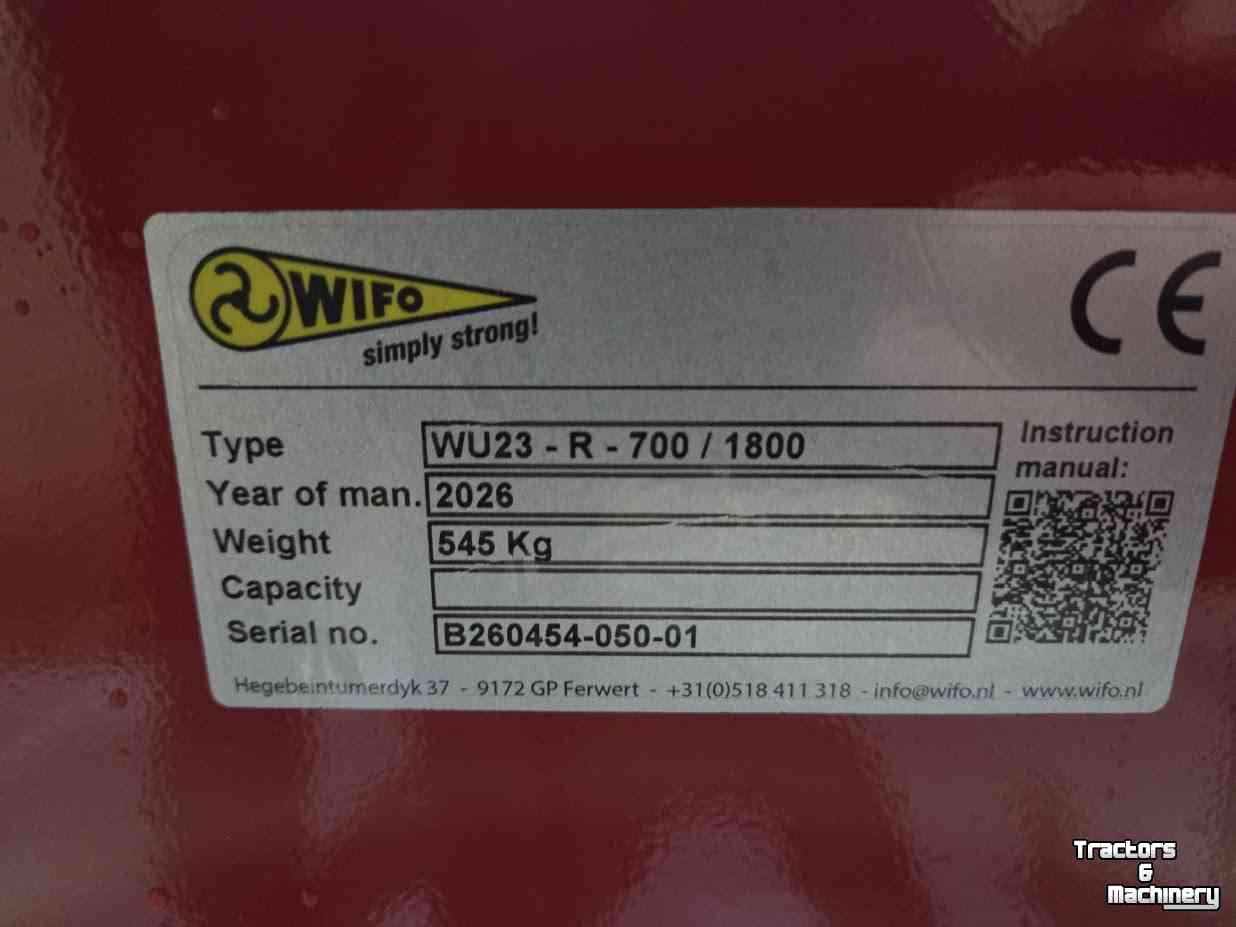 Woeler / Diepwoeler / Voorzetwoeler  Wifo WU23-R-700 / 1800 Woelpoot