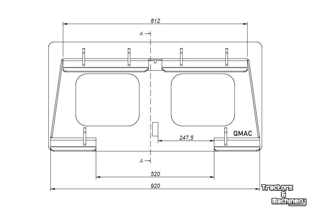 Overige aanbouwdelen en toebehoren Qmac HAKENSET: SCHAFFER JCB BORD 520MM