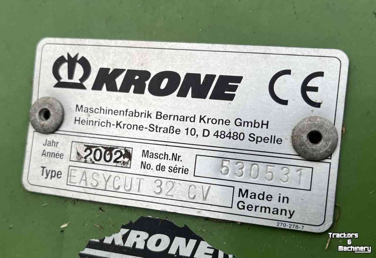 Maaier Krone Easycut 320 CV frontmaaier weidebouwmachines