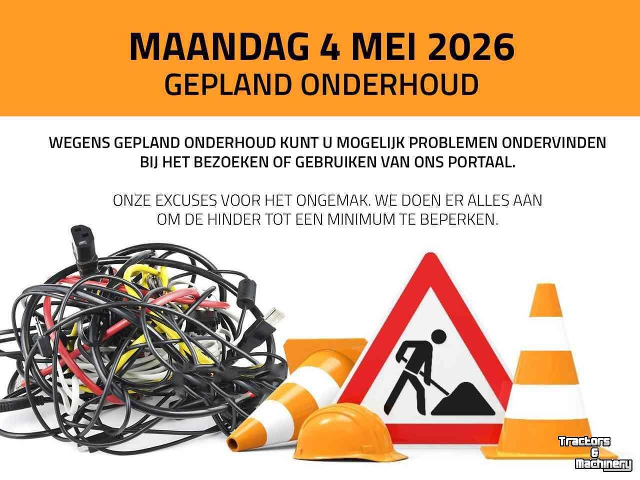 Overige traktoren en toebehoren  Gepland onderhoud maandag 4 mei 2026