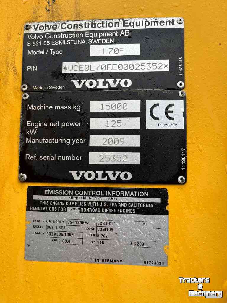 Shovel / Wiellader Volvo L70F