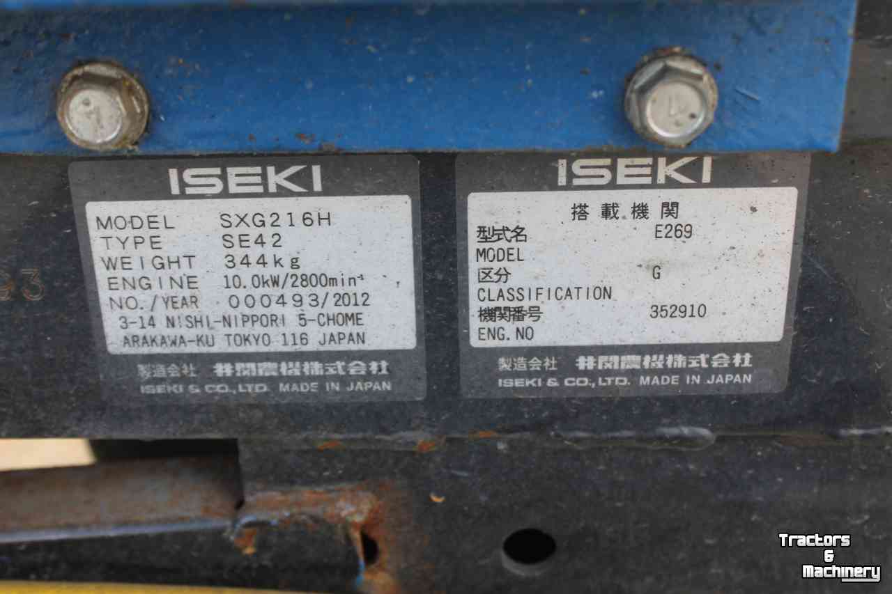 Compact tractor Iseki SXG216H diesel hydrostaat minitrekker met Weedmaster onkruidkoker heetwatermachine