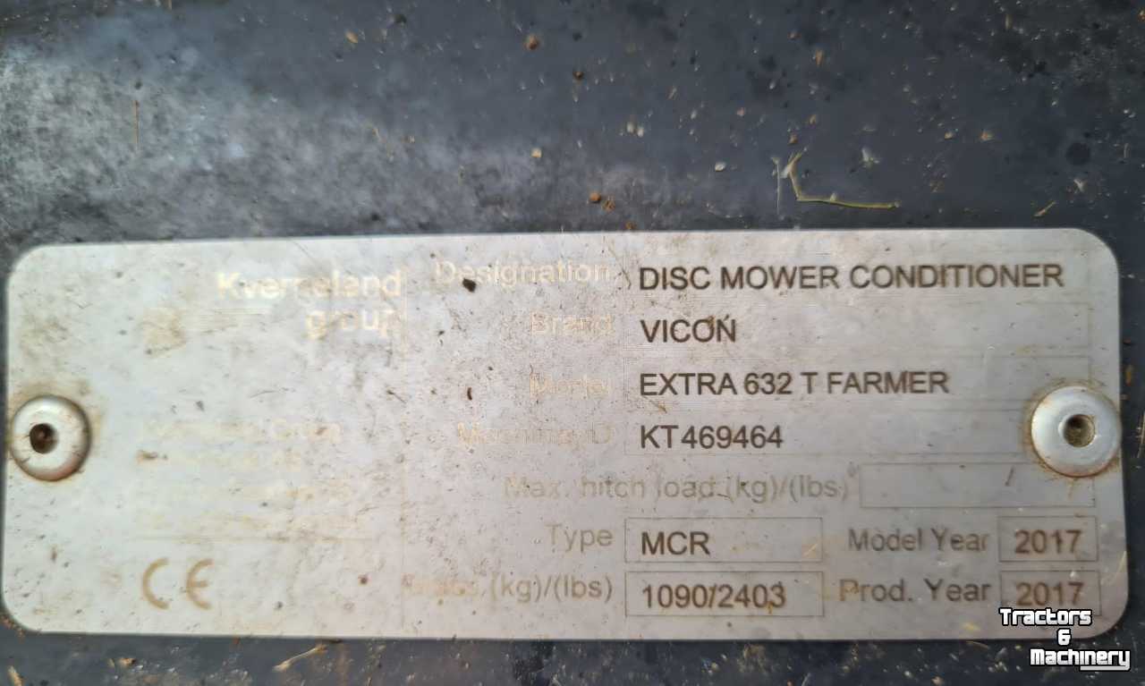 Maaier Vicon Extra 632T Farmer Achtermaaier Rear Mower