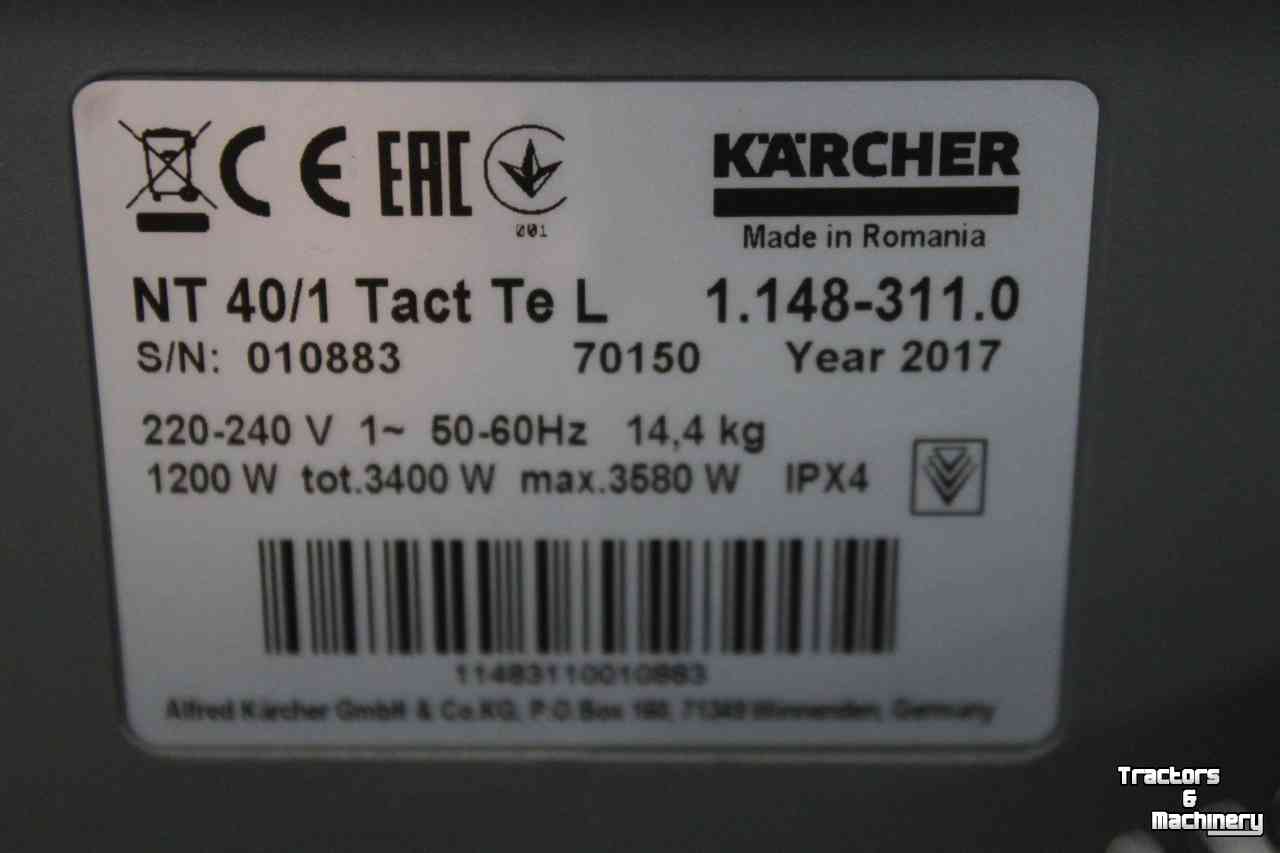Stofzuigers Karcher NT40/1 Tact TE stof en waterzuiger stofzuiger met machinestopcontact