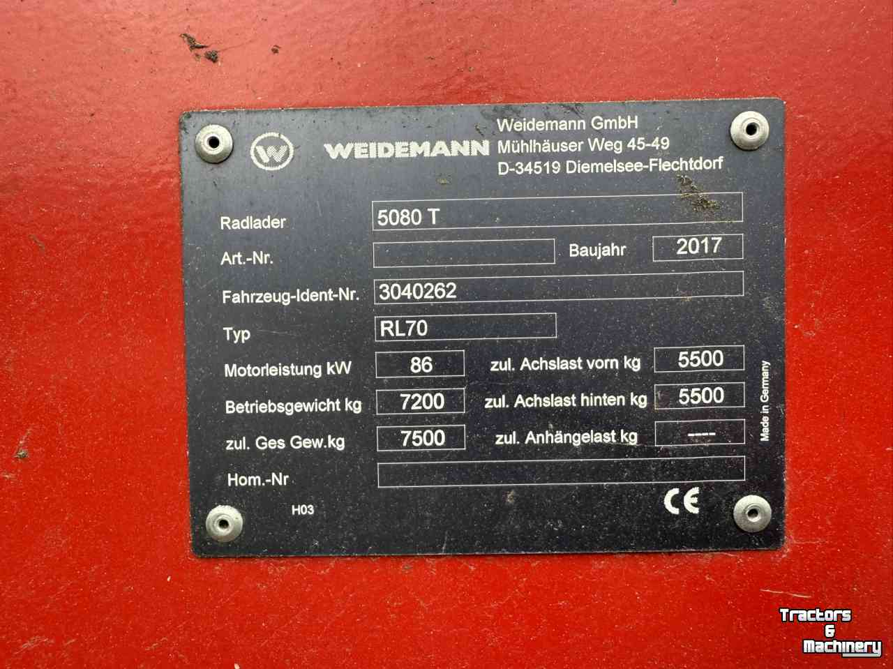 Telescopische Shovel / Wiellader / Kniklader Weidemann 5080T