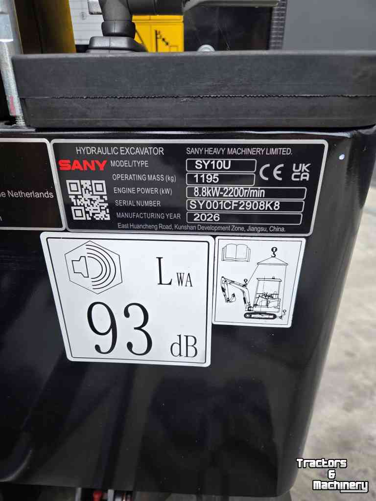Mini-graver / Mini-graafmachine Sany SY10U nieuw