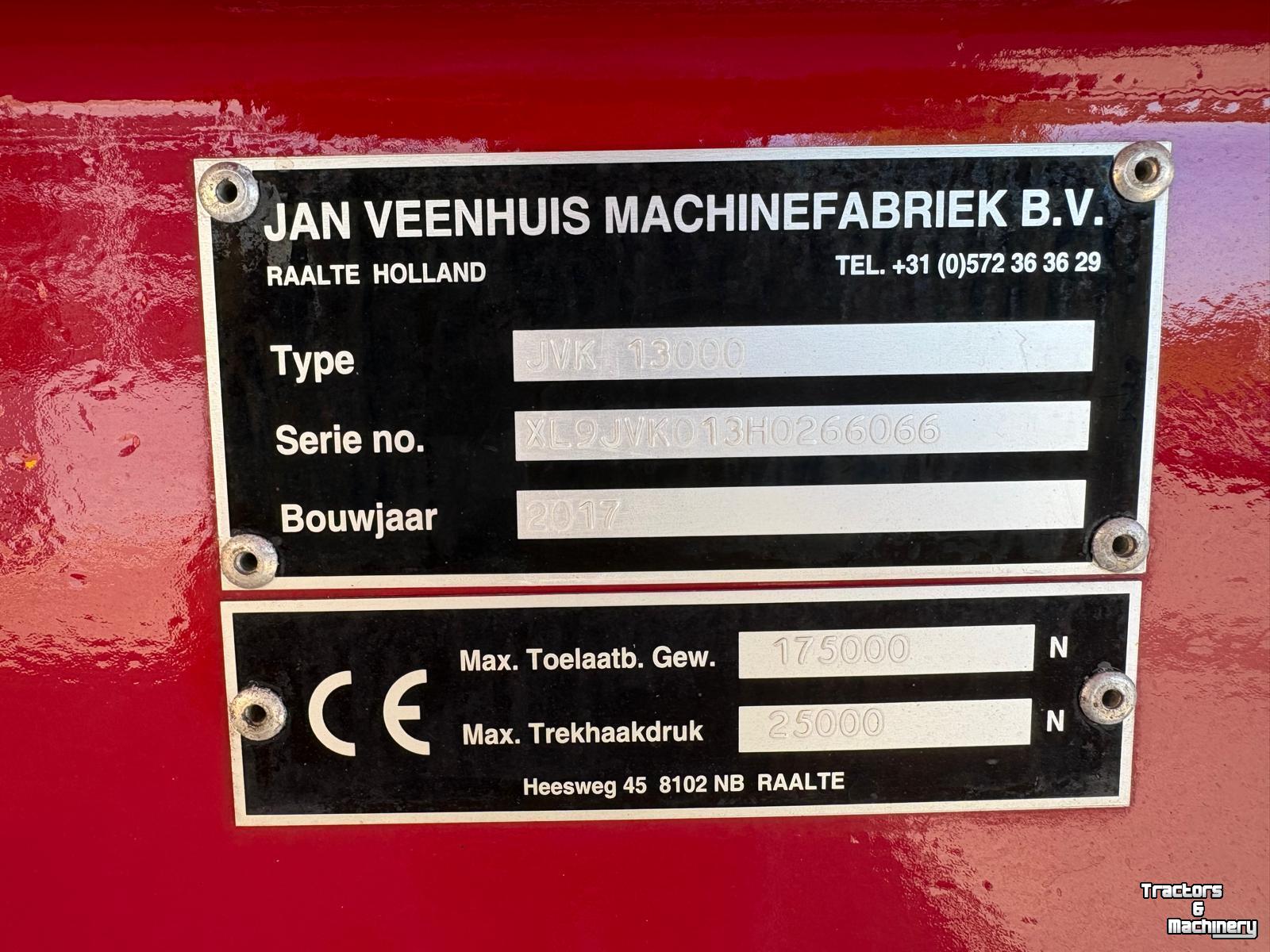 Kipper / Kiepwagen / Landbouwkipper Veenhuis JVK 13000