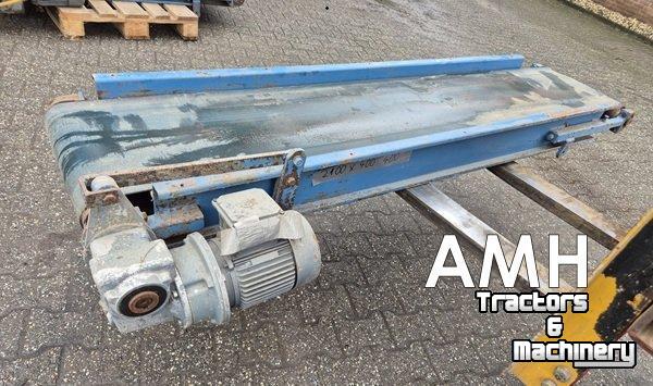 Transportband  onbekend / unknown 2100X400 TRANSPORTBAND VLAKKE BAND FLAT BELT CONVEYOR BELT FLACHBAND FÖRDERBAND