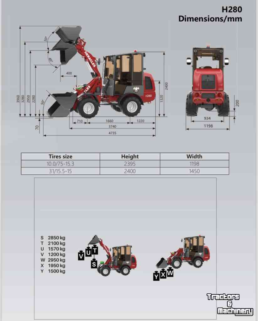 Shovel / Wiellader / Kniklader Heracles H280 PRO, Telescoop en Elektrisch