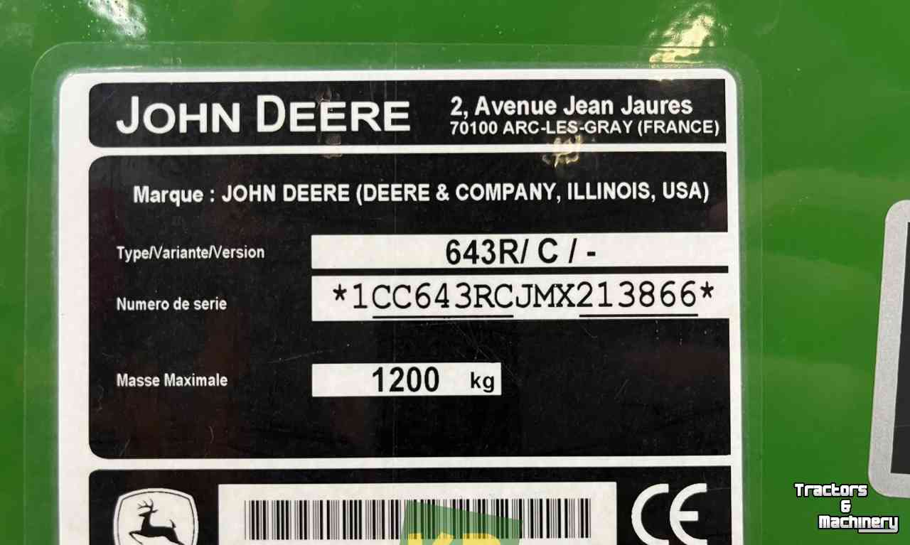 Front-laders John Deere 643R Front-Lader