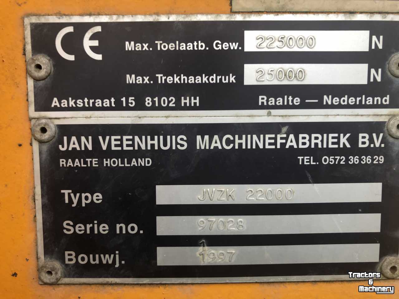 Gronddumper / Zandkipper / Grondverzetkipwagen / Dumper Veenhuis JVZK 22000