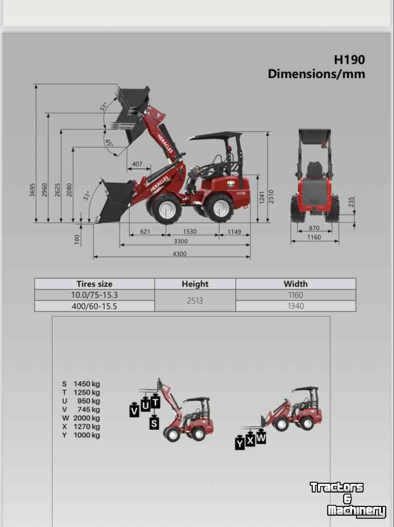 Shovel / Wiellader / Kniklader Heracles H190 Pro, Plus en Telescoop NIEUW!