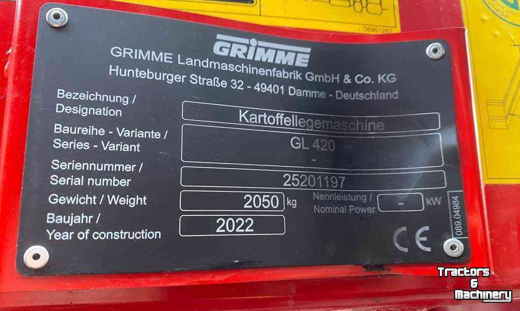 Pootmachine Grimme GL 420 Aardappelpoter Nieuw