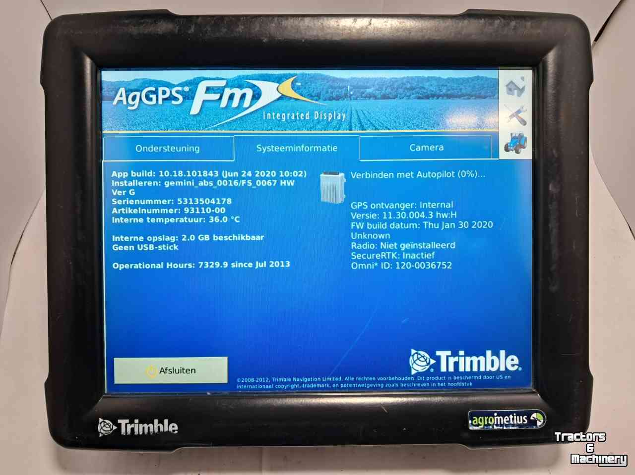 GPS besturings systemen en toebehoren PTX Trimble FMX/FM 1000 Display met RTK