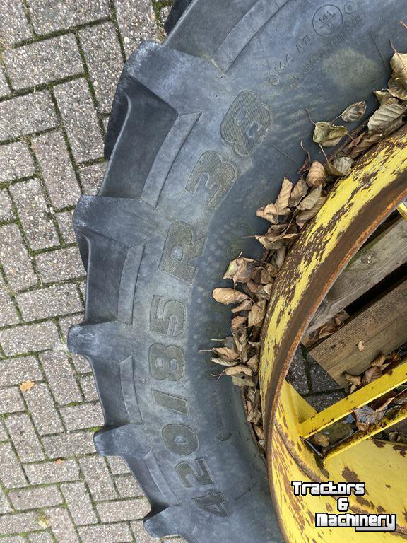 Wielen, Banden, Velgen & Afstandsringen John Deere Set dubbellucht 16,9R38 draaispindel