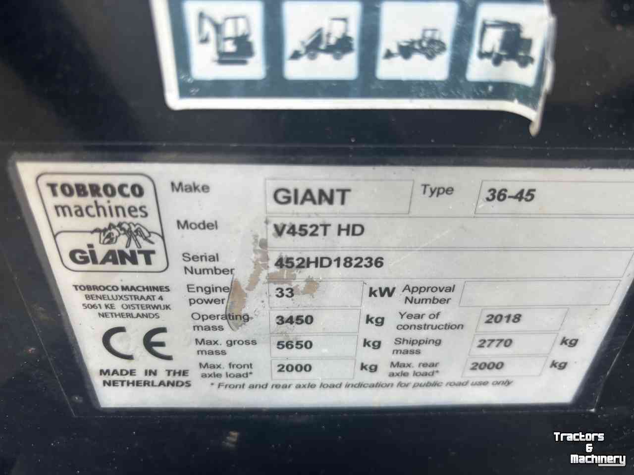 Shovel / Wiellader / Kniklader Giant V452T HD