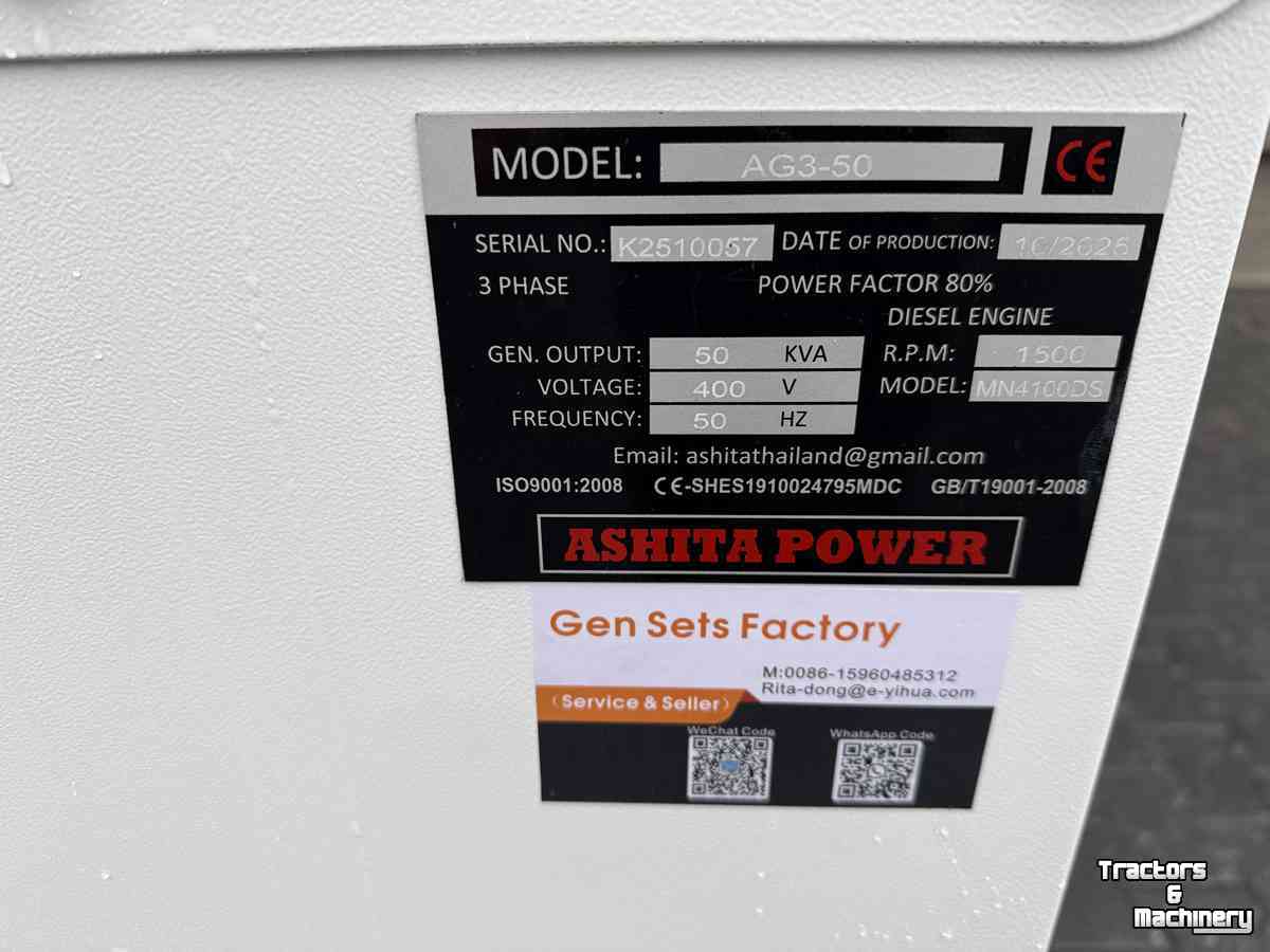 Aggregaat / Generator  Ashita 50 KVA