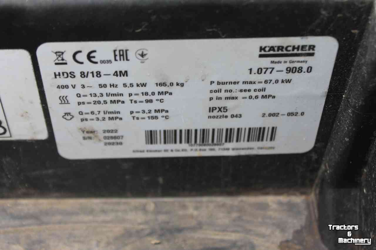 Hogedrukreiniger Warm/Koud Karcher HDS8/18-4M heetwaterreiniger warmwater hogedrukreiniger stoomcleaner