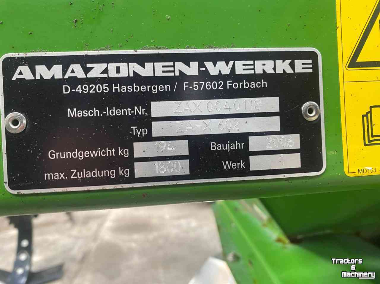 Kunstmeststrooier Amazone ZA-X 602 Perfect Kunstmeststrooier