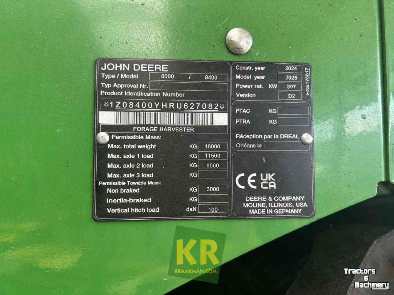 Veldhakselaar John Deere 8400