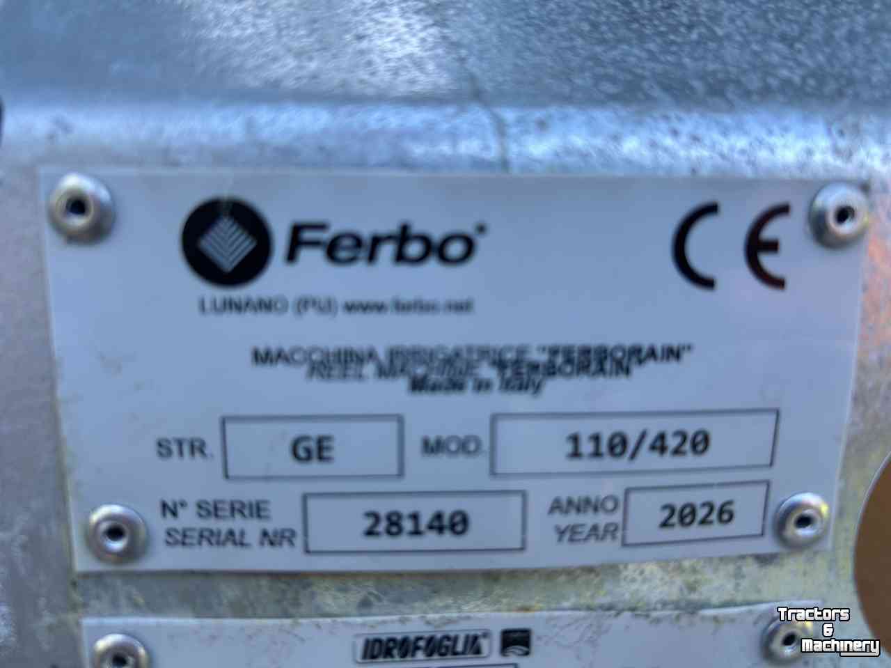 Beregeningshaspel Ferbo GE 110/420 regenhaspel