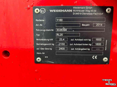 Shovel / Wiellader / Kniklader Weidemann 1160