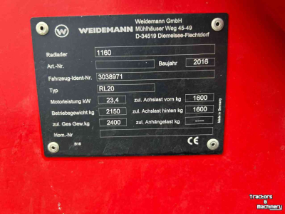 Shovel / Wiellader / Kniklader Weidemann 1160