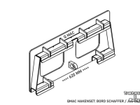 Diverse nieuwe onderdelen Qmac HAKENSET: SCHAFFER JCB BORD 620MM
