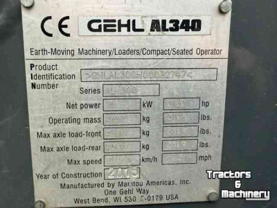 Shovel / Wiellader / Kniklader Gehl AL 340