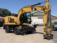 Bandenkraan / Graafmachine op wielen Caterpillar M318F schuifblad en stempels