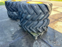 Wielen, Banden, Velgen & Afstandsringen Michelin Set 500/70-24  JCB 10-gaats 90%