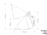 Laadbak / Grondbak Qmac 4 IN 1 BAK 1.60M STANDAARD
